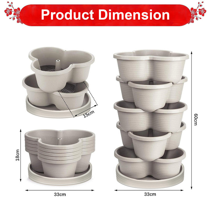 Hivvago 5-Tier Vertical Garden Planter – Stackable Indoor/Outdoor Pot with Base