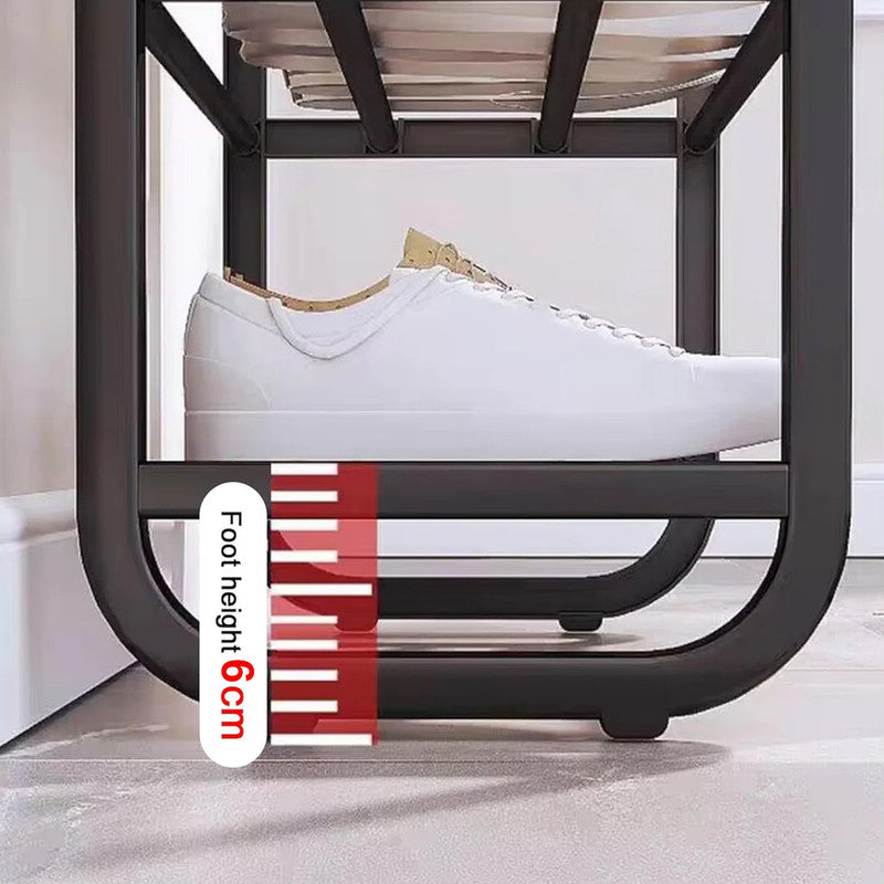 Hivvago 4-Layer Shoe Rack – Compact Steel Frame Organizer for Entryway, Black