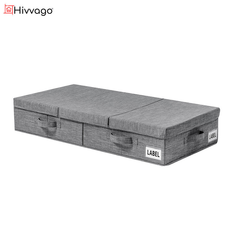 Hivvago Underbed Storage Container – Foldable Box with Lids &amp; Label Pocket