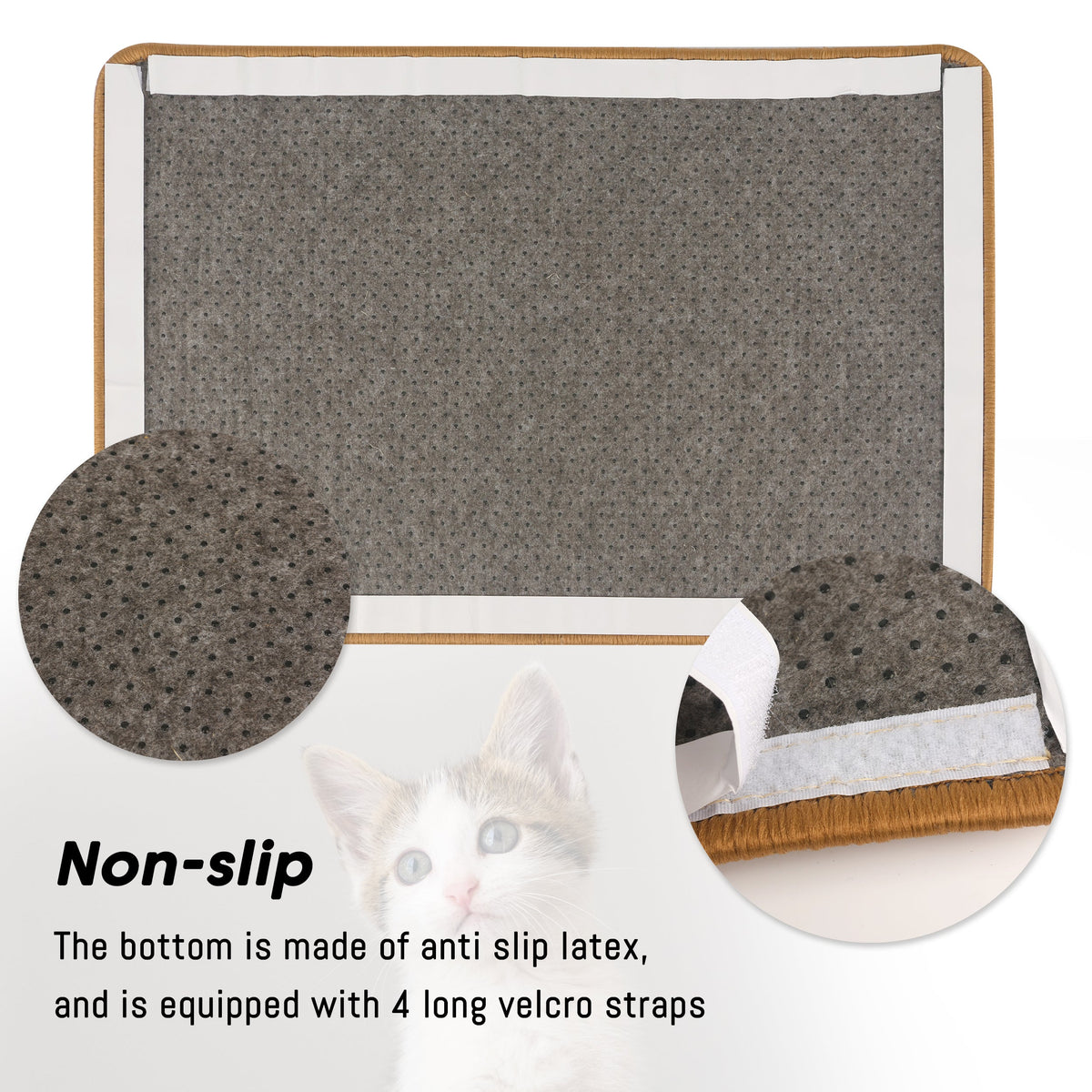 PupLily Natural Sisal Cat Scratch Mat, 40 X 60 CM