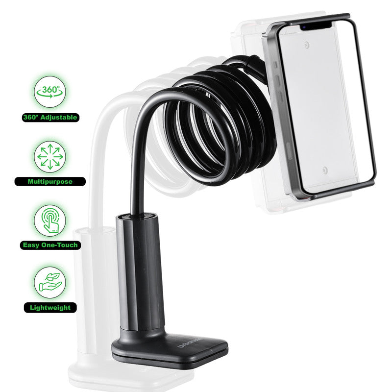 Urbanoki Gooseneck Phone Holder Flexible Clamp Mount for Bed Desk