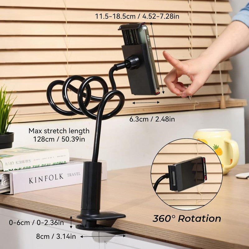 Urbanoki Gooseneck Phone Holder Flexible Clamp Mount for Bed Desk