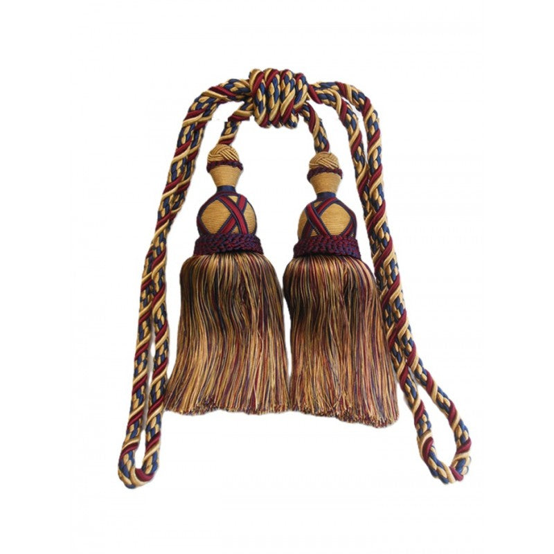 Multi Coloured Double Tassel Curtain Tieback