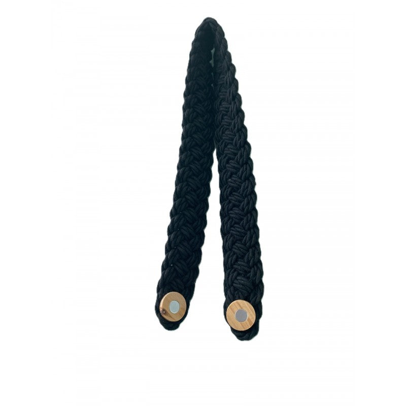 Black rustique braided magnetic tieback