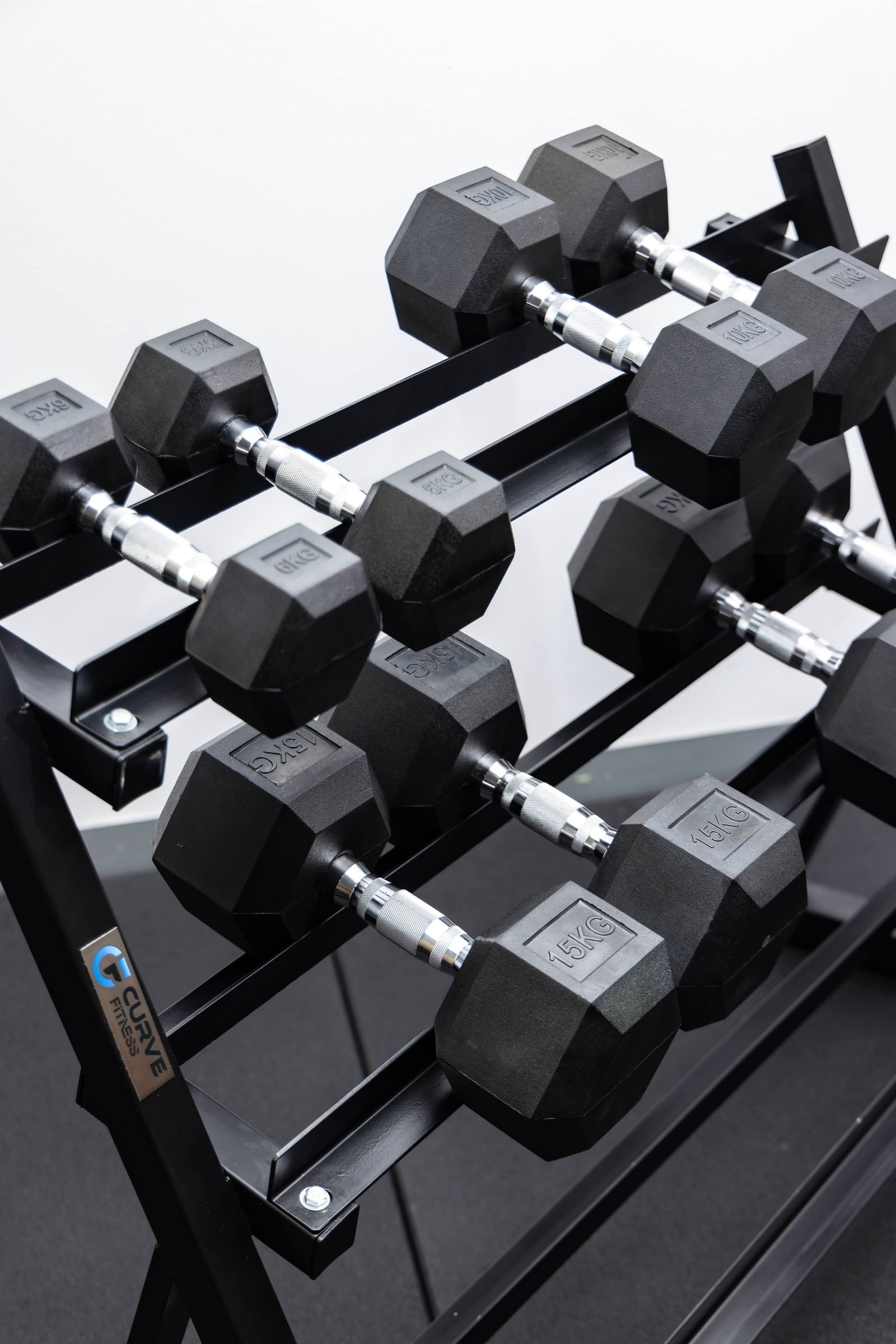 4 Pairs Hex Dumbbells PLUS Dumbbell Rack (100 kg | 5kg-20kg | 1.1m 3-tier Rack)