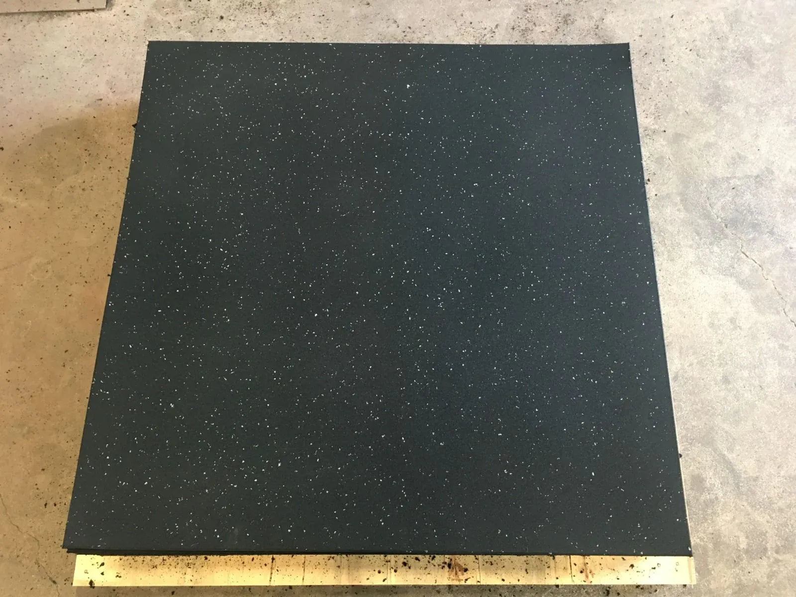 Rubber Gym Mats - Plain Black with White Speckles (15mm x 1m x 1m)