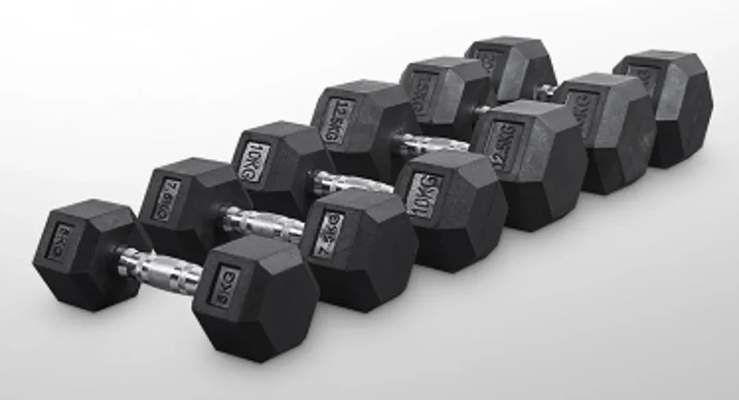 Rubber Hex Dumbbells 2X15 kg