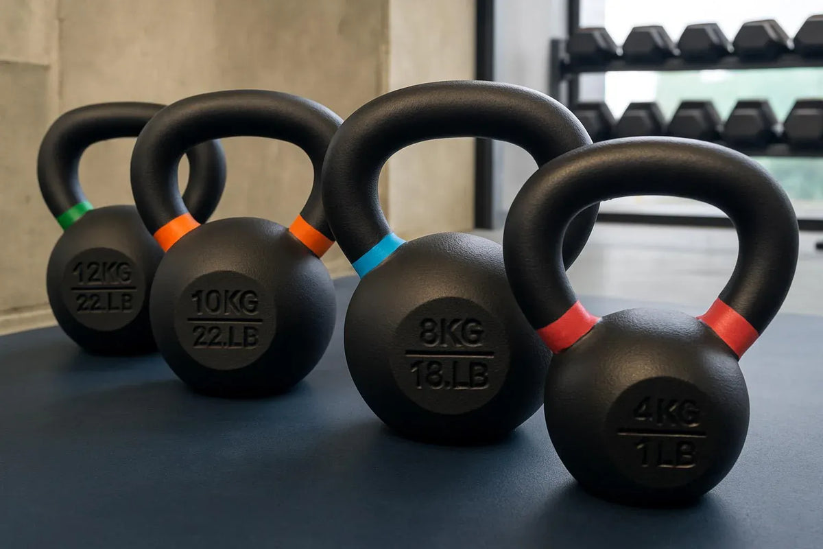 Cast Iron Vinyl Kettlebells (Colour-Marked) 16 Kg