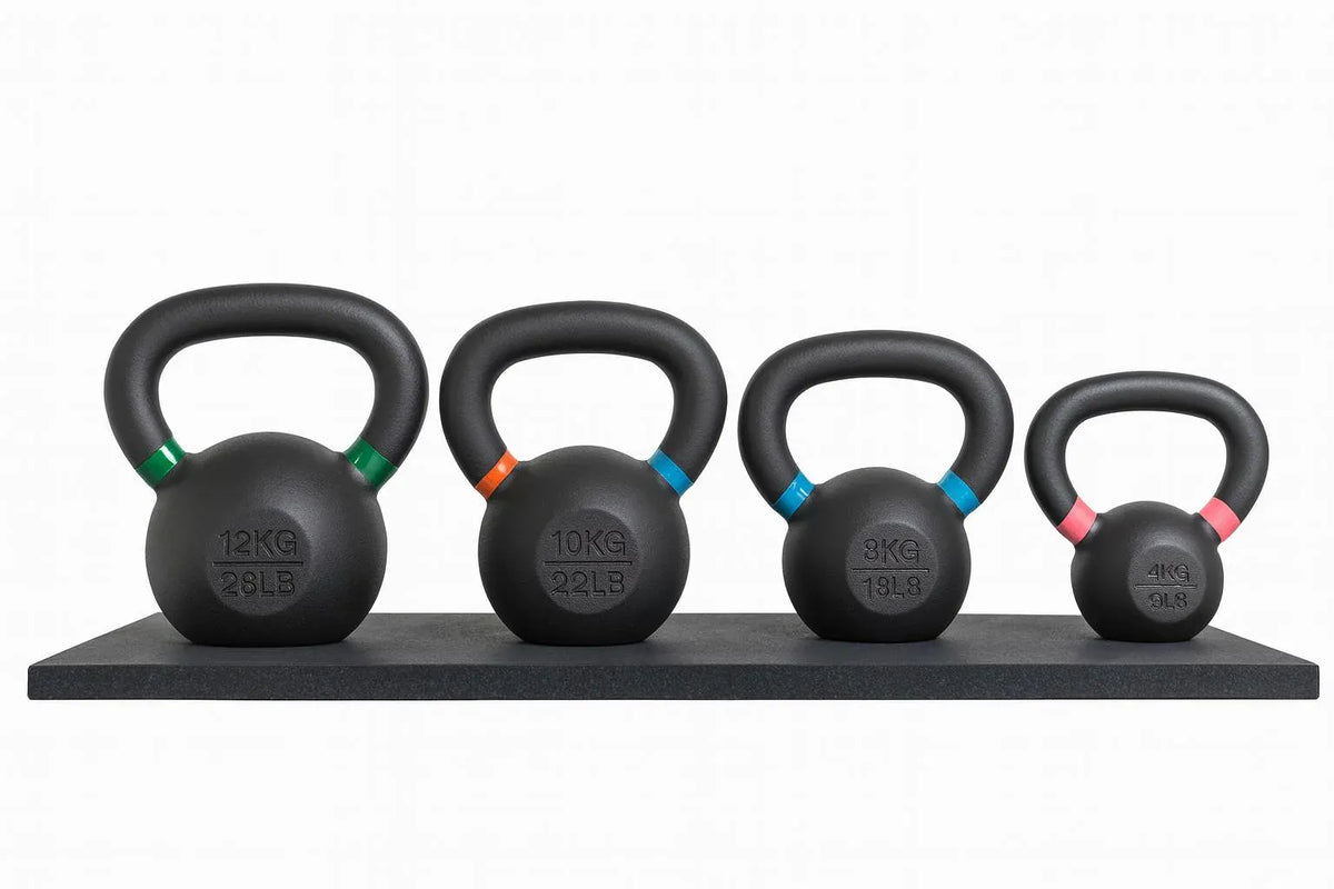 Cast Iron Vinyl Kettlebells (Colour-Marked) 4 Kg