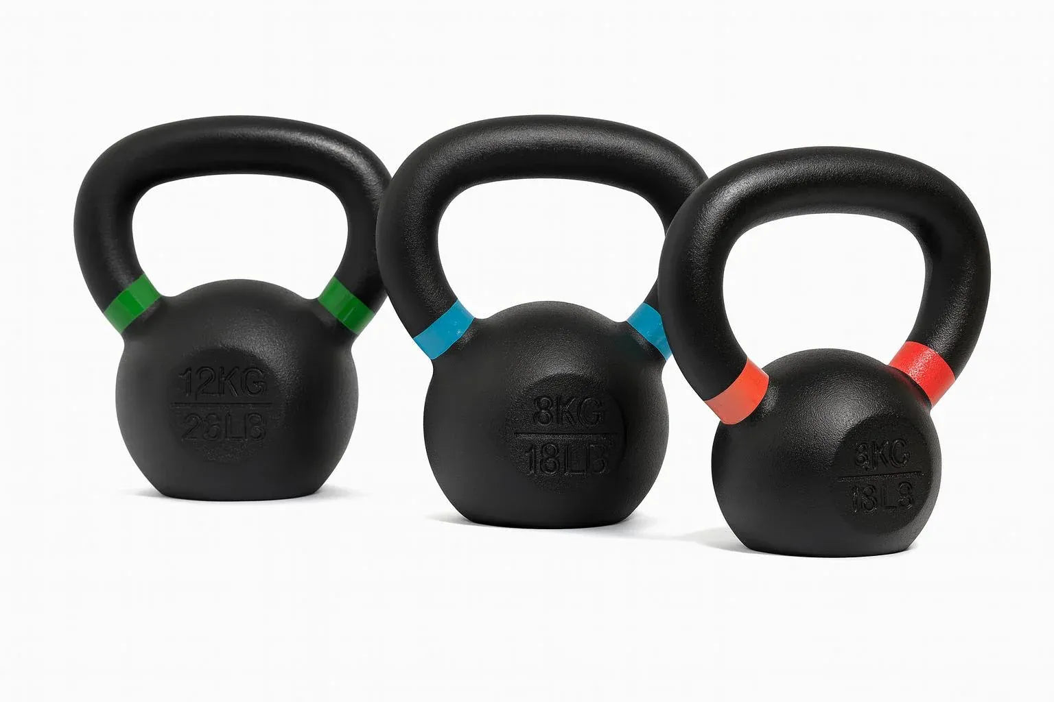 Cast Iron Vinyl Kettlebells (Colour-Marked) 8 Kg