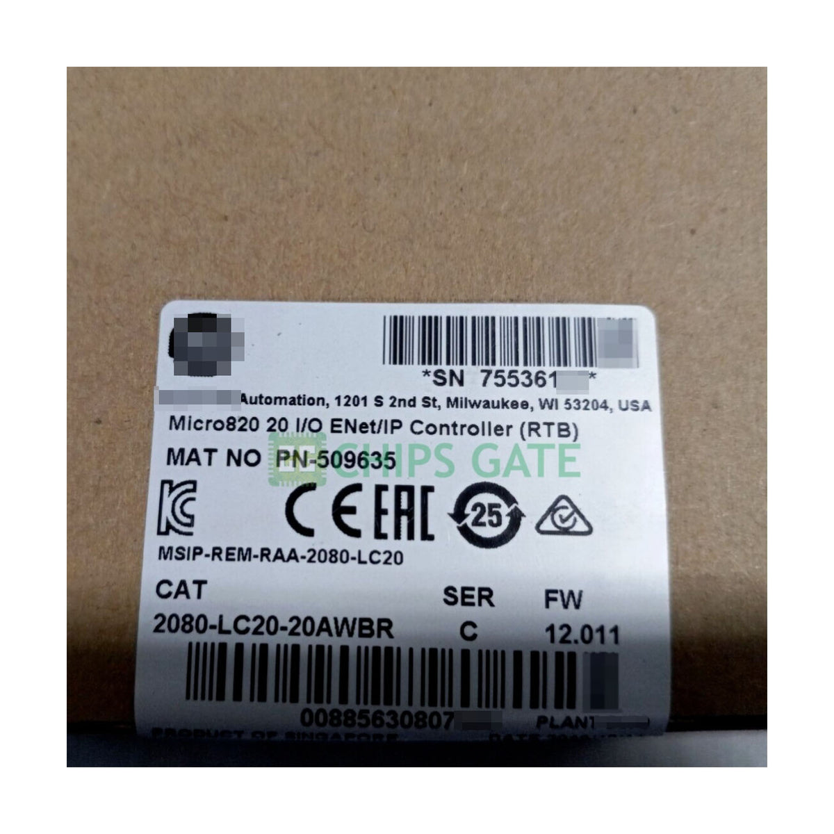 NEW Factory Sealed 2080-LC20-20QWB Micro820 20 I/O ENet/IP Controller