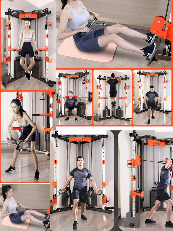 SmartFit C1 Max Multi Functional Cable Crossover Station 130kgs Pin Loaded Machine with attachment