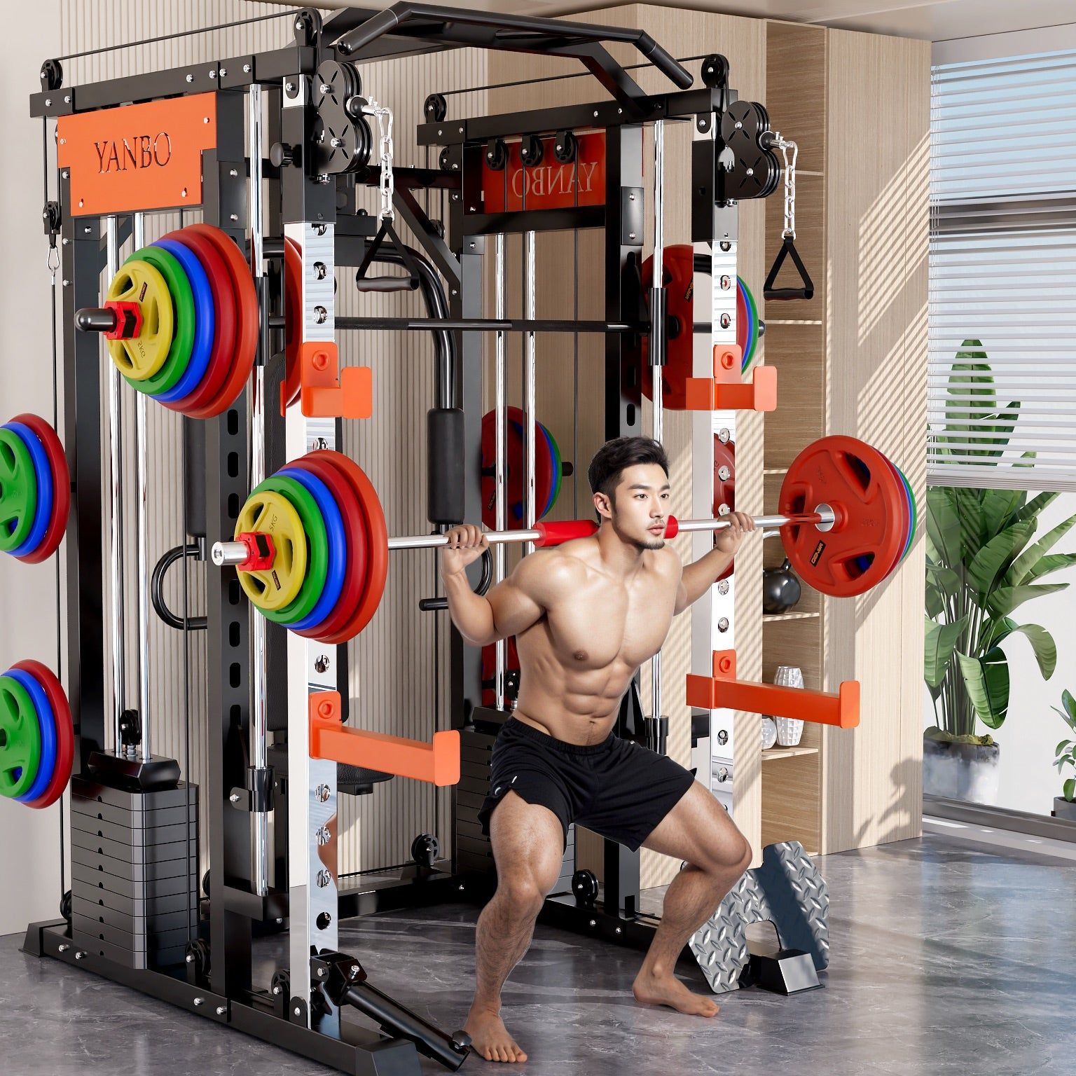 130kgs pin loaded SmartFit M1 Ultra Leg Press and Chest Fly Multi Functional Training Smith Machine Home Gym