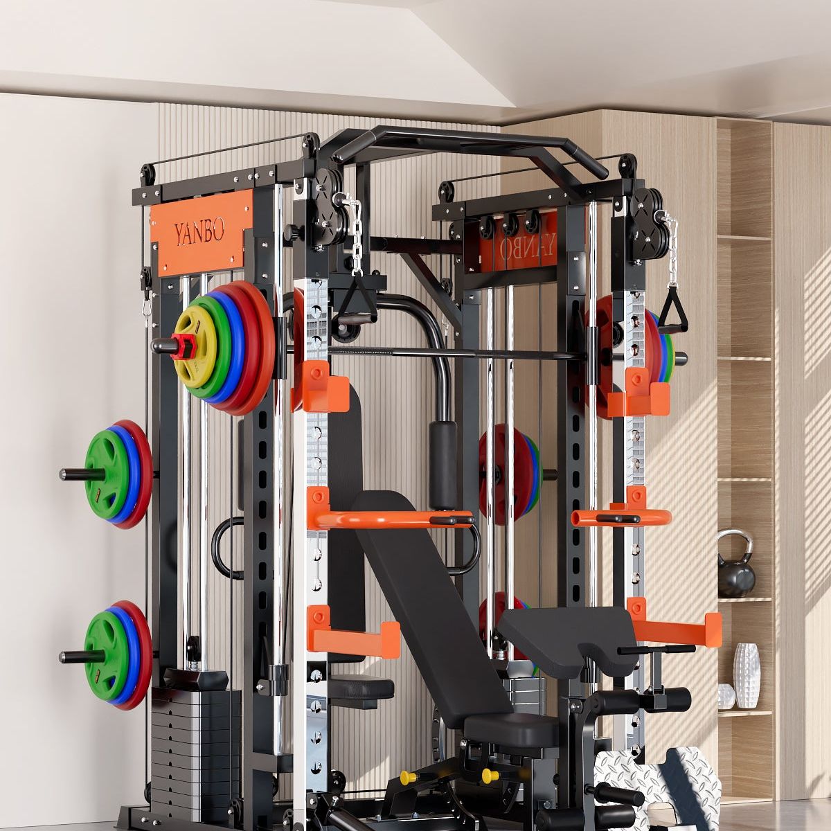 SmartFit M1 Ultra Leg Press and Chest Fly Multi Functional Training Smith Machine Home Gym with 140kgs pin loaded package