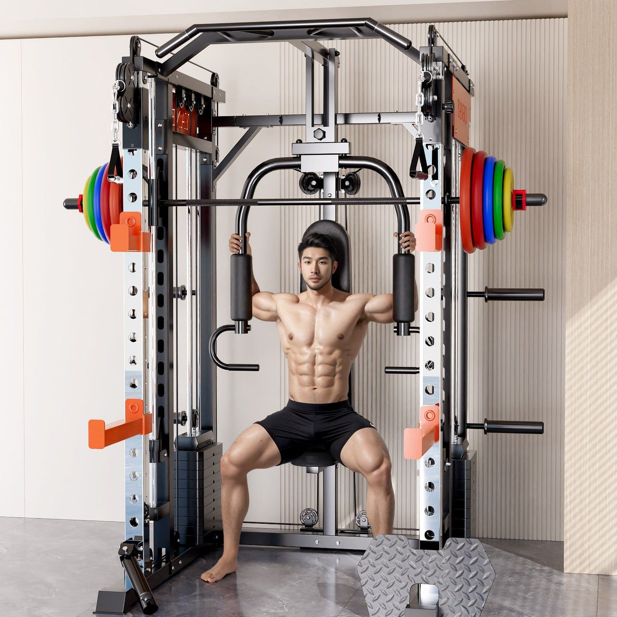 SmartFit M1 Ultra Leg Press and Chest Fly Multi Functional Training Smith Machine Home Gym with 140kgs pin loaded package