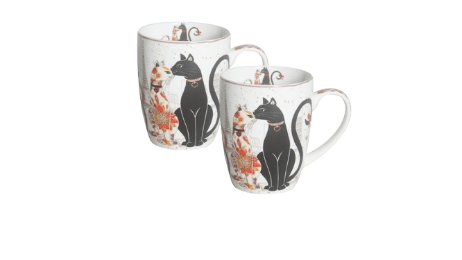 Cat Couple Mug – 400ml Fine Bone China, Gift-Boxed
