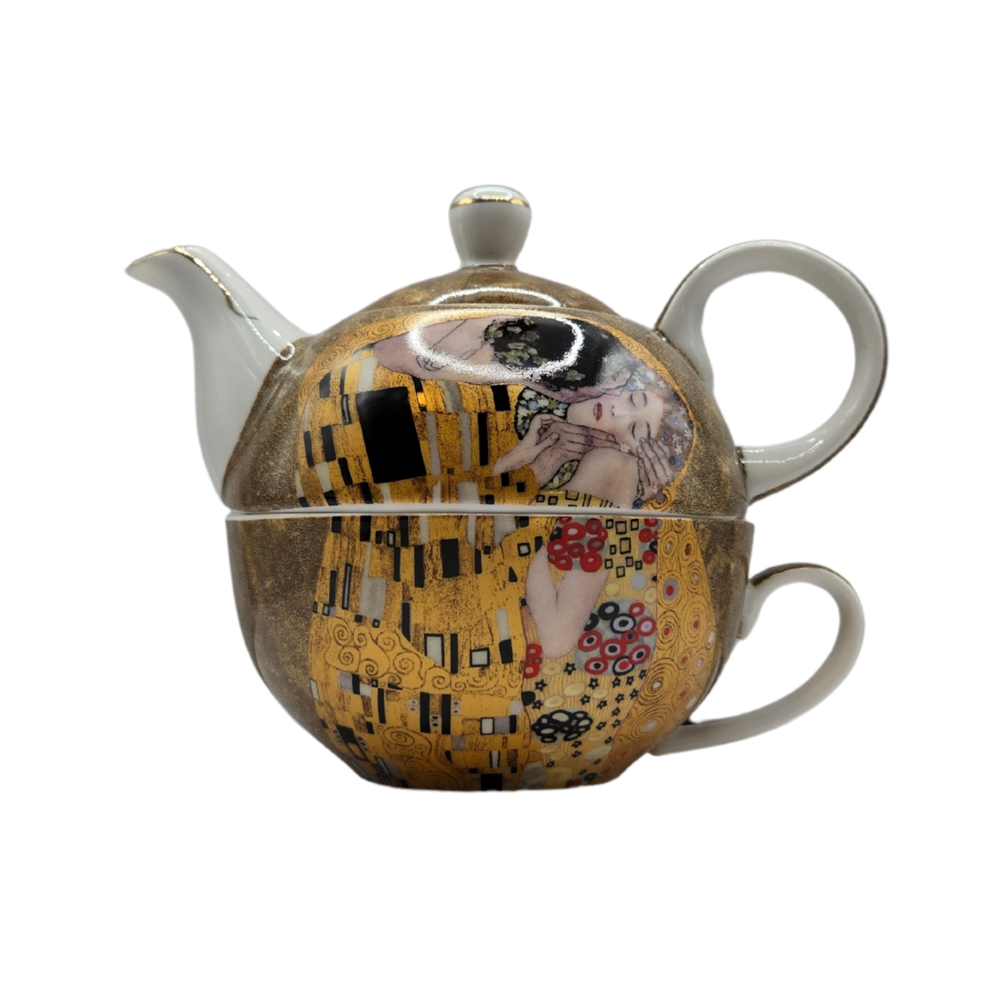 The Kiss Tea-for-One Set - Fine Bone China with Infuser &amp; Loose-Leaf Tea