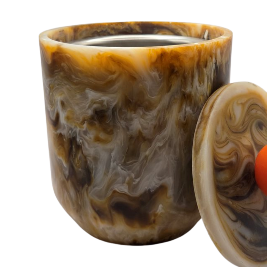 Toffee Resin & Stainless Steel Ice Bucket