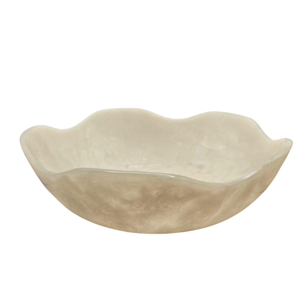 Allegra Large Resin Bowl - White | Decorative &amp; Serving Bowl