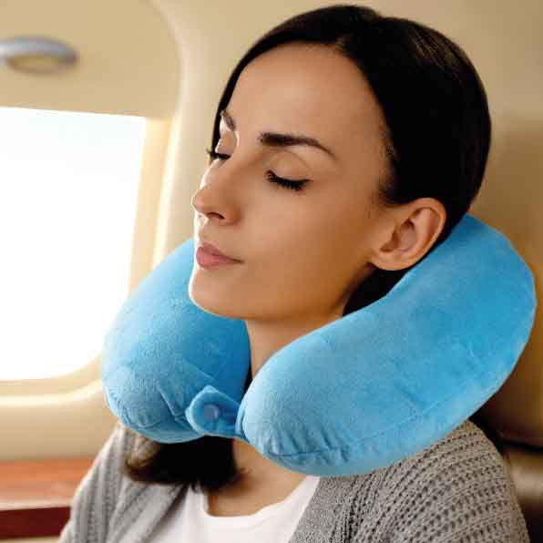Laser Memory Foam Neck Pillow Blue