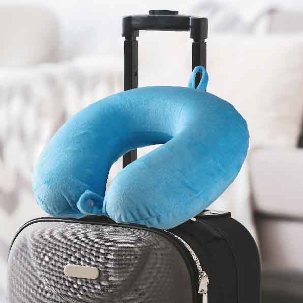 Laser Memory Foam Neck Pillow Blue