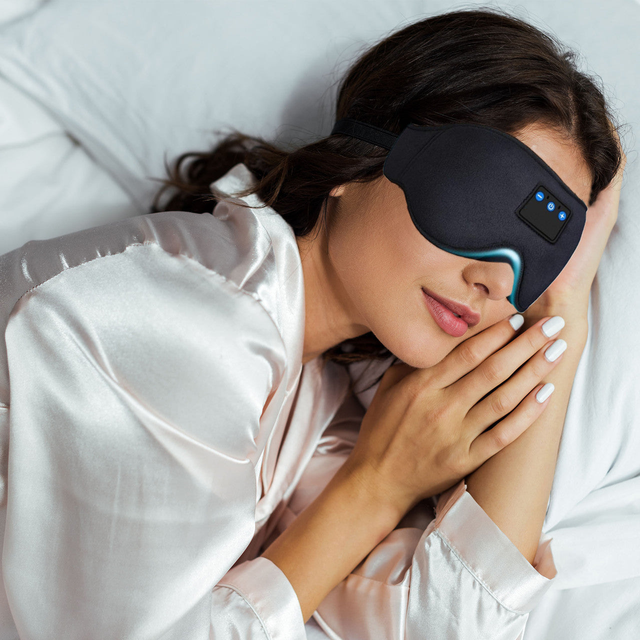 Laser Sleep Mask Bluetooth Headphones Black