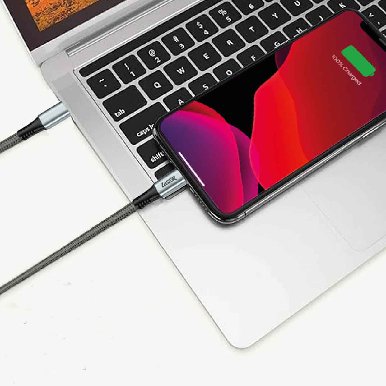 Laser 240W USB-C to USB-C Braided Cable 1M