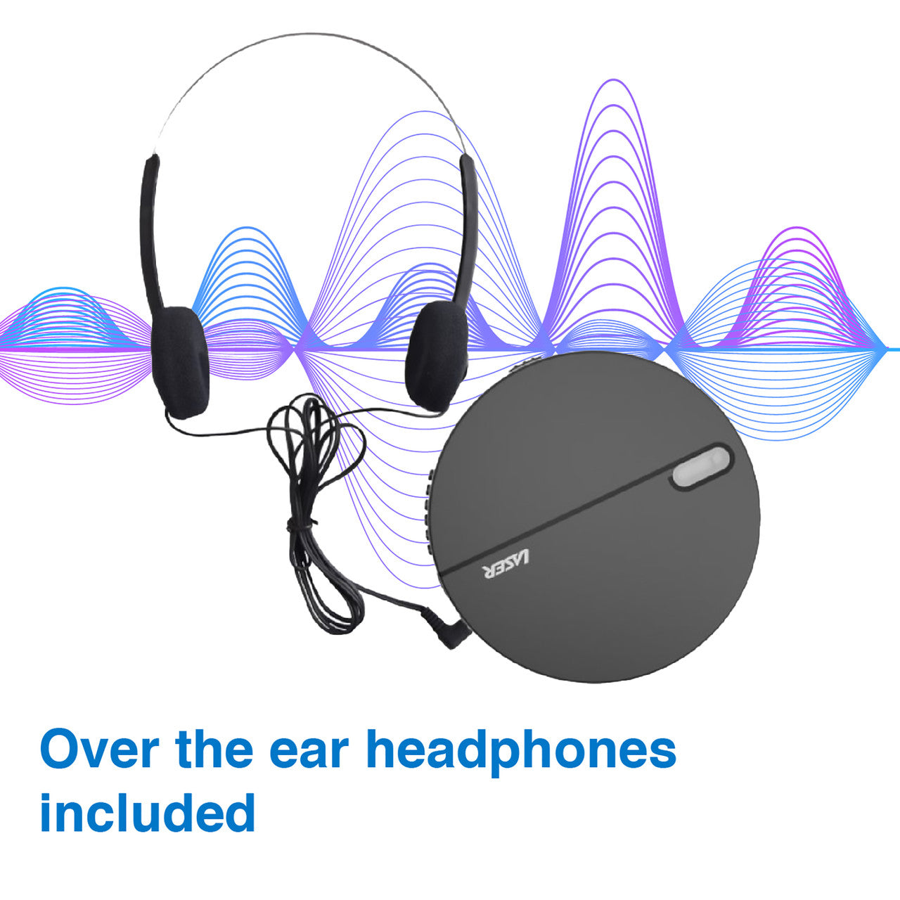 Laser Portable CD MP3 Player with Anti-Skip Tech and Headphones