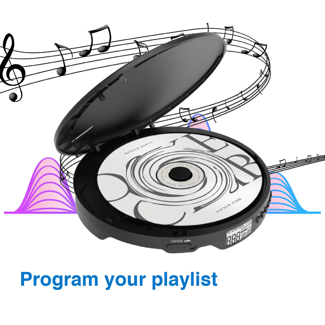 Laser Portable CD MP3 Player with Anti-Skip Tech and Headphones