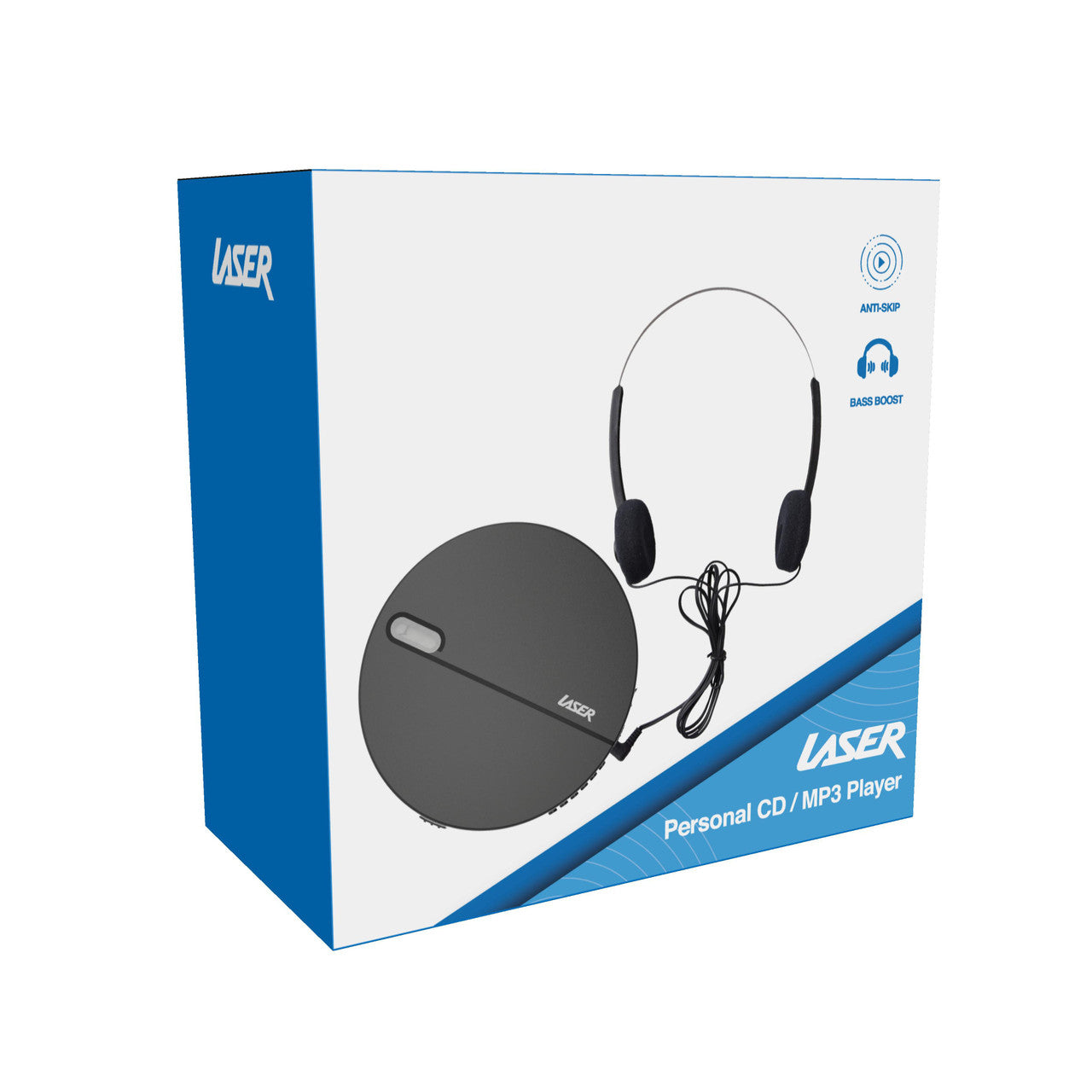 Laser Portable CD MP3 Player with Anti-Skip Tech and Headphones