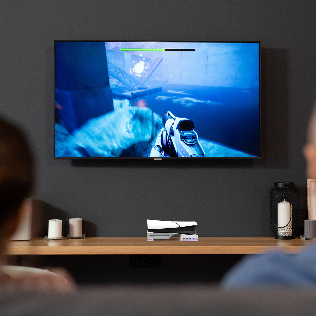 Laser Gaming PS5 Slim RGB Horizontal Stand with 4 USB Ports