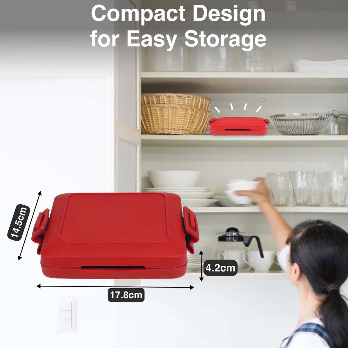 Laser Microwave Toastie Maker with Heatwave Tech Red