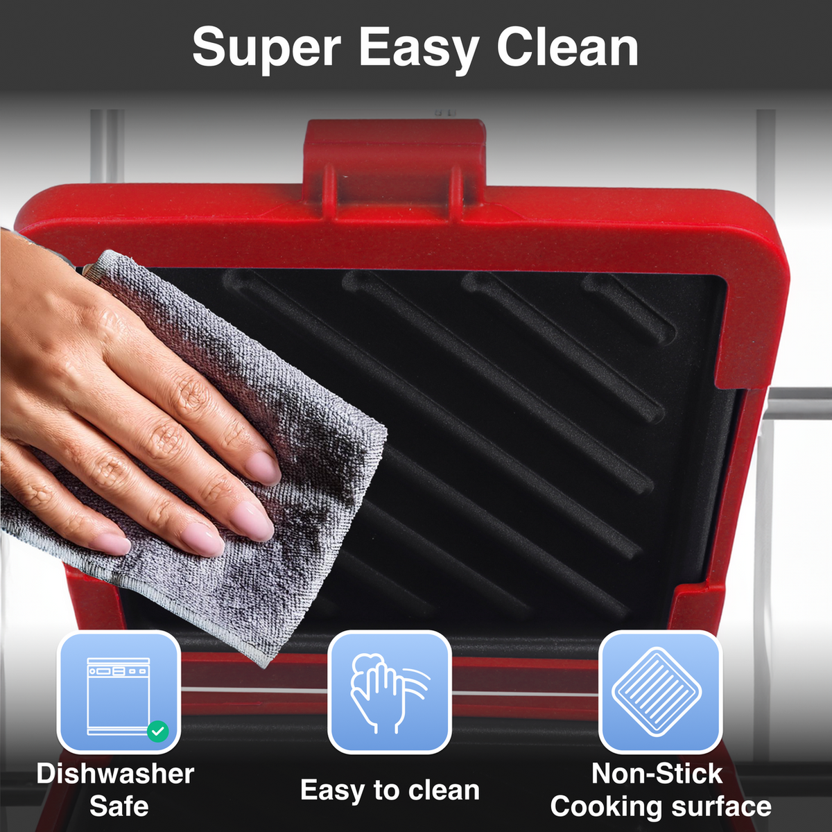 Laser Microwave Toastie Maker with Heatwave Tech Red