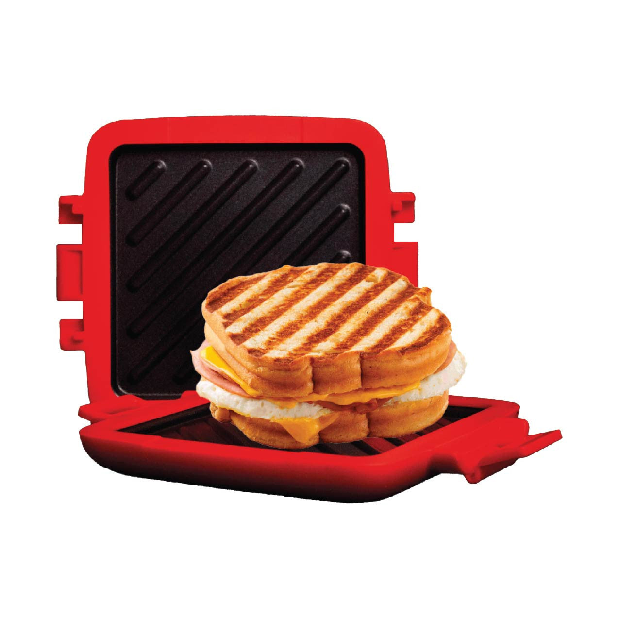Laser Microwave Toastie Maker with Heatwave Tech Red