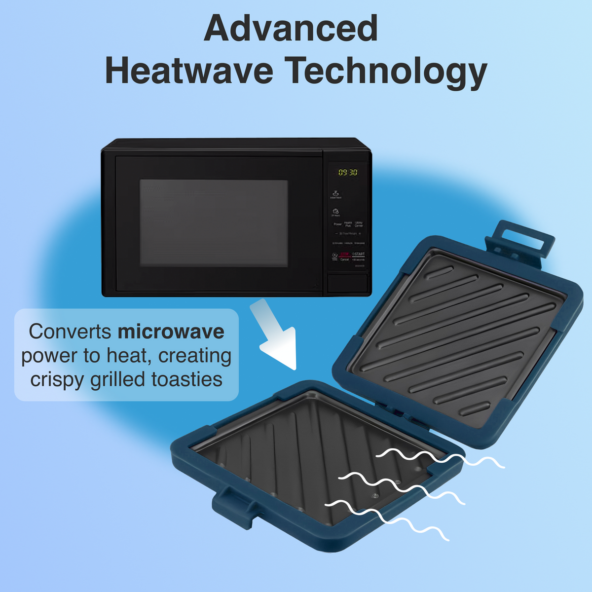 Laser Heatwave Tech Microwave Toastie Maker Blue