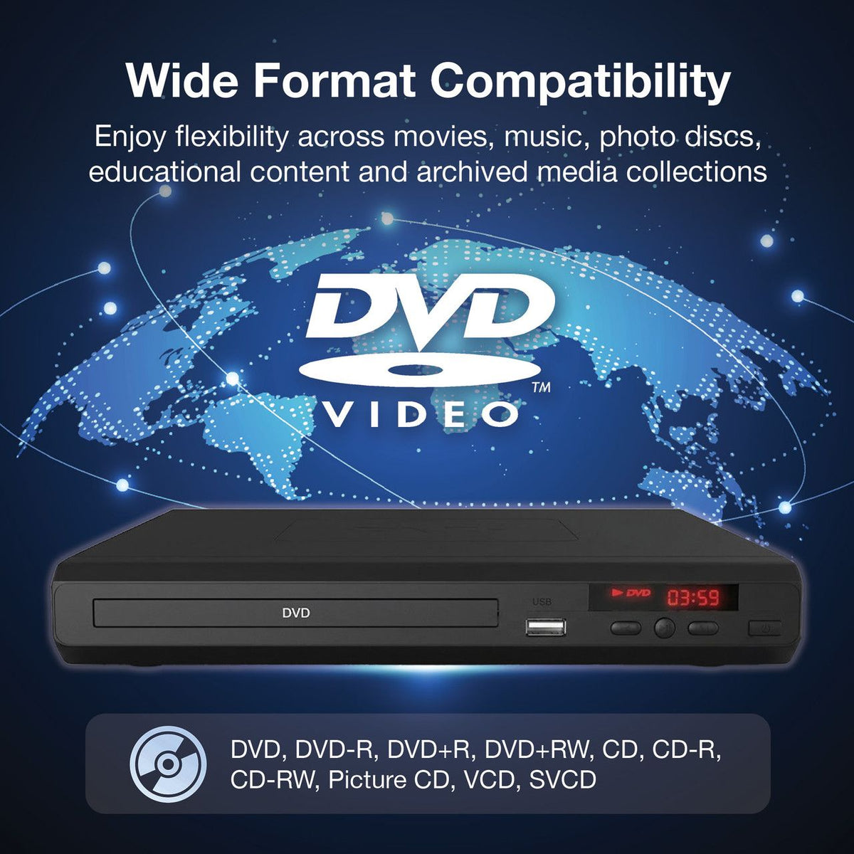Laser Multi-Region DVD Player with HDMI and USB