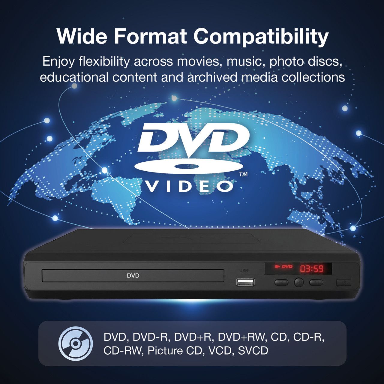 Laser Multi-Region DVD Player with HDMI and USB