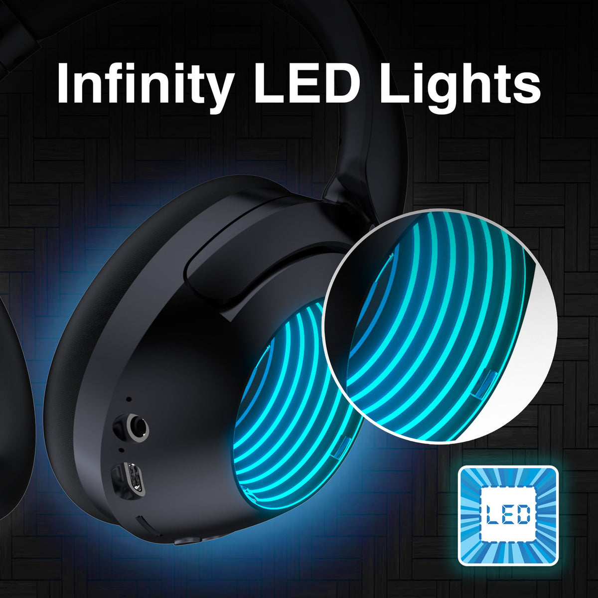 Laser Infinity Light Bluetooth Headphones