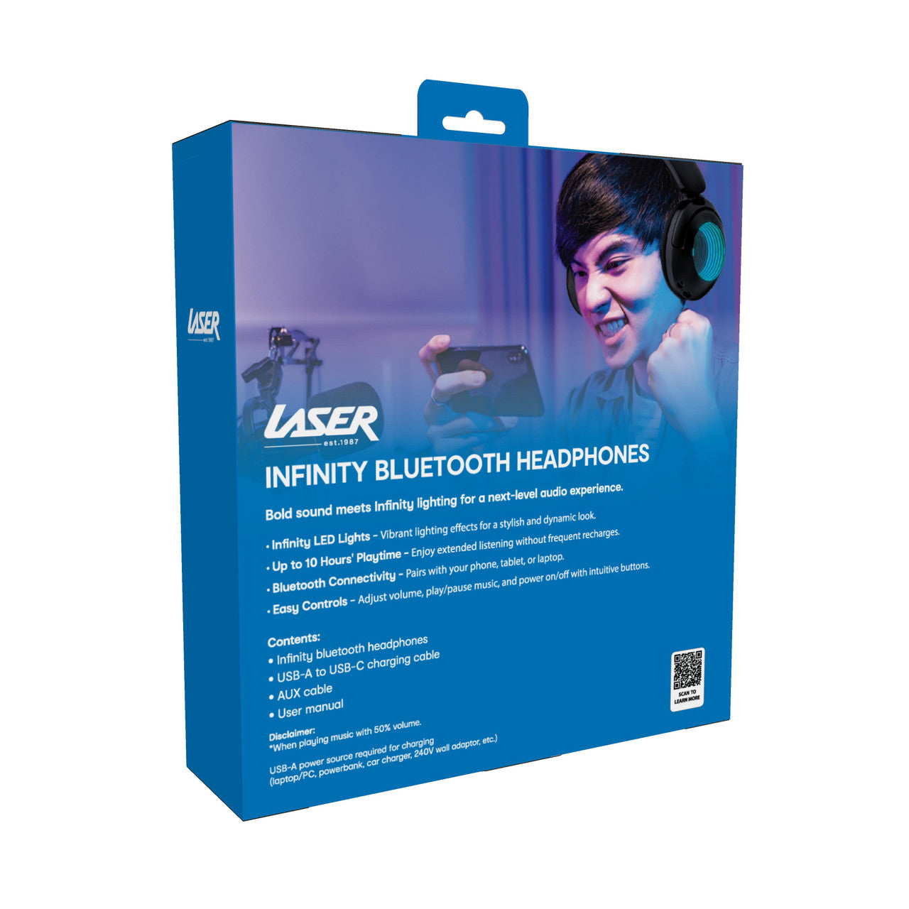 Laser Infinity Light Bluetooth Headphones