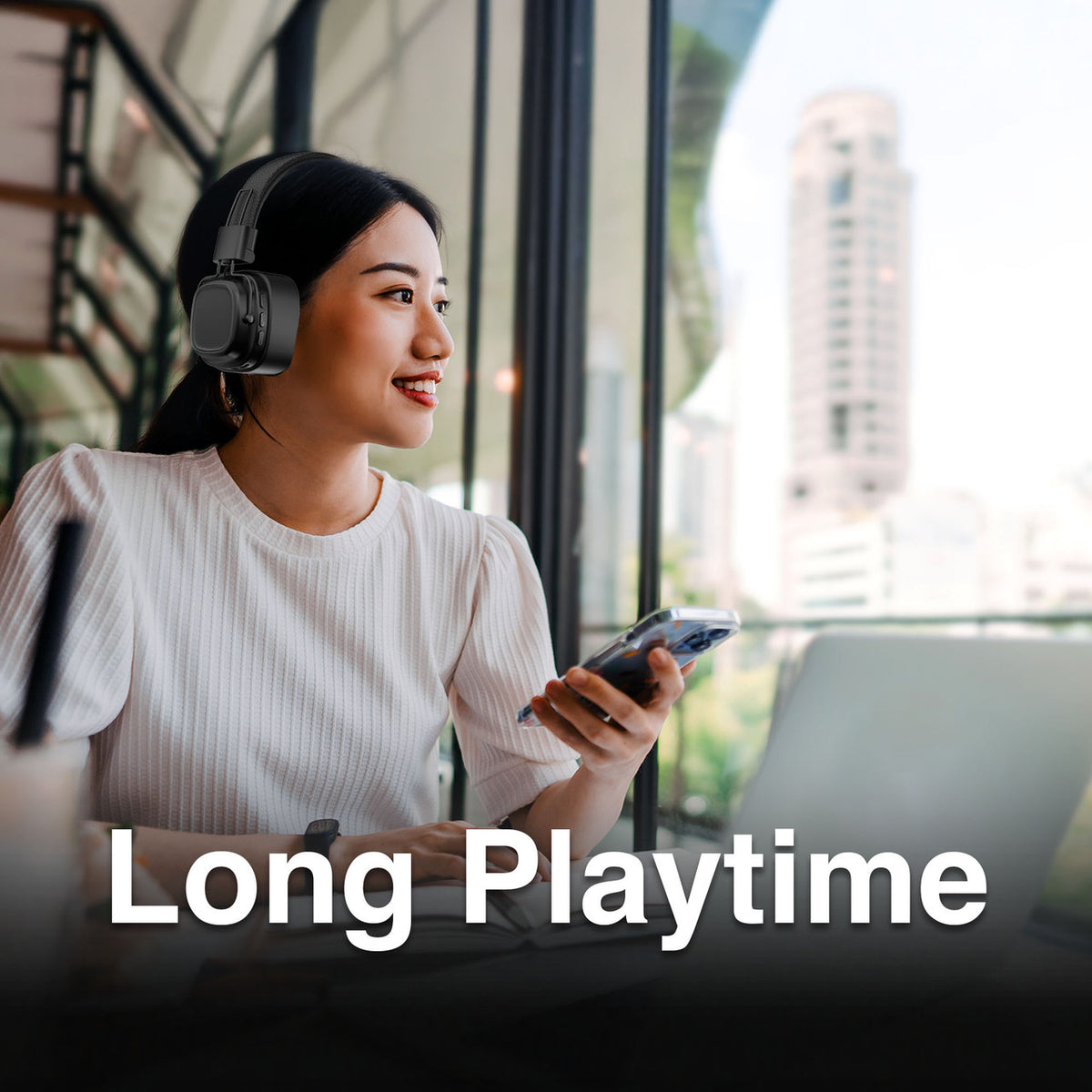 Soundtec by Laser Wireless On-Ear Headphones Black