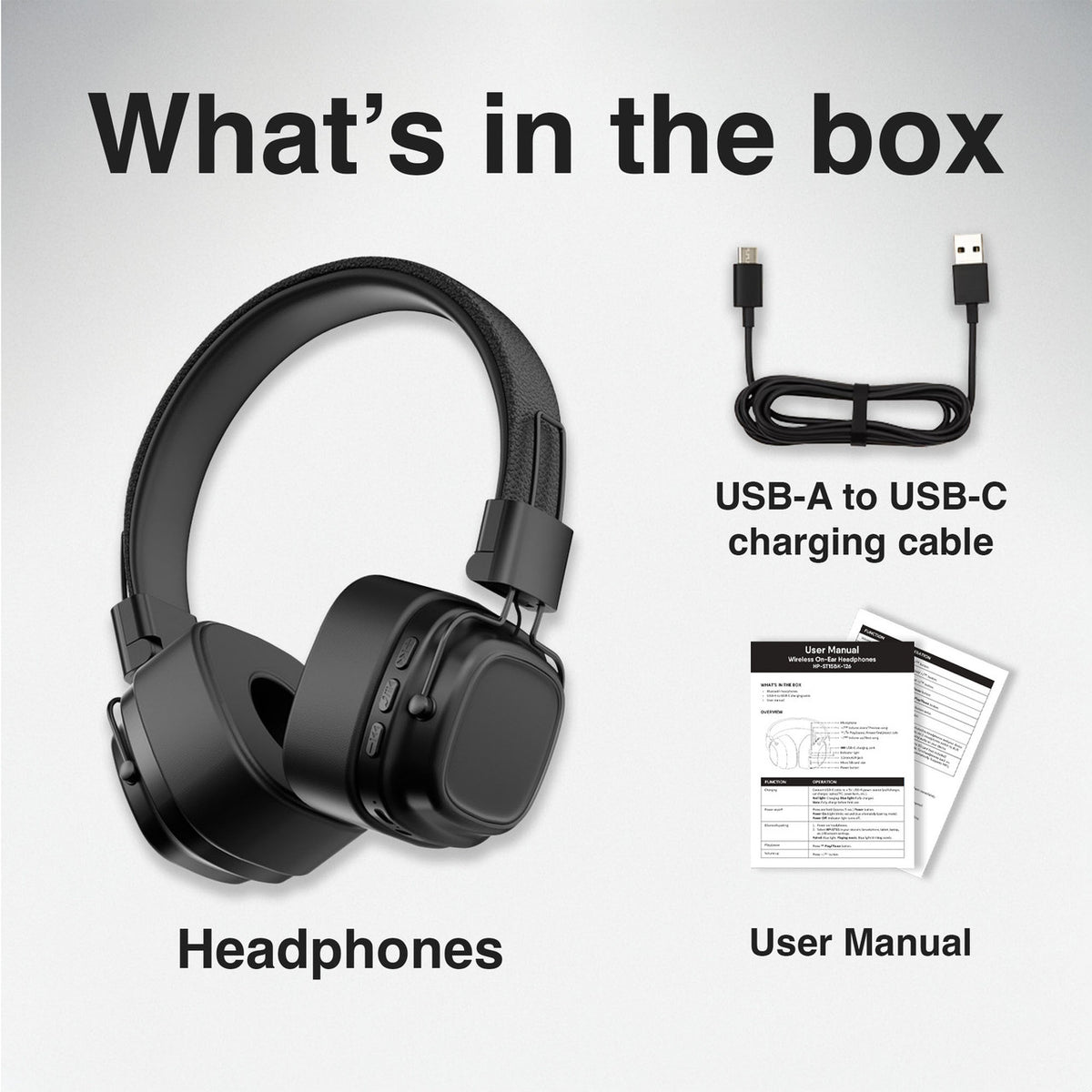 Soundtec by Laser Wireless On-Ear Headphones Black