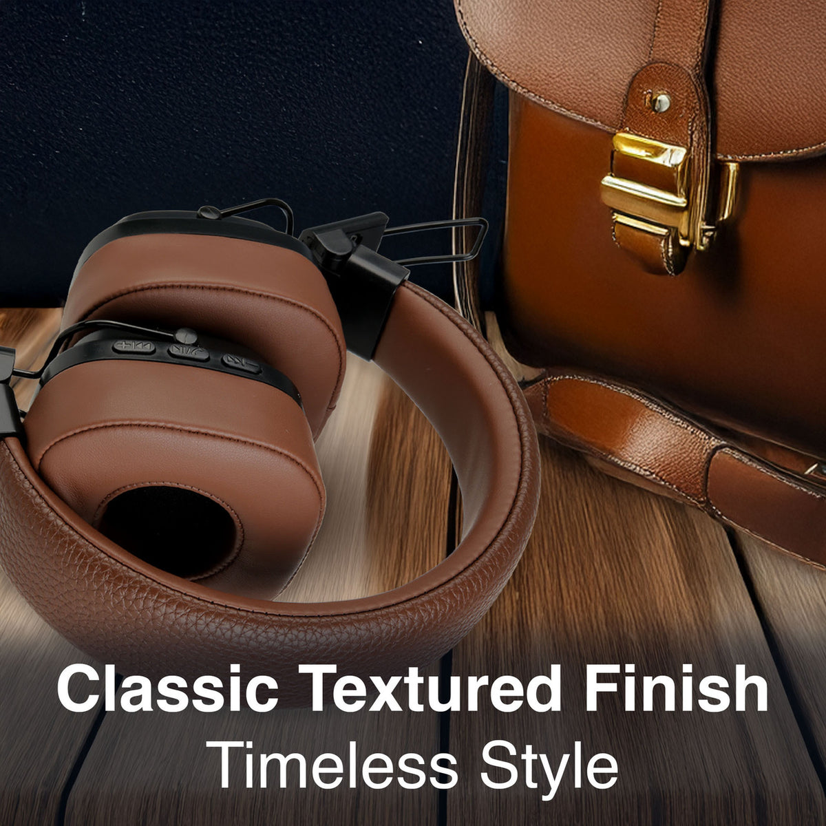 Soundtec Wireless On-Ear Headphones Brown