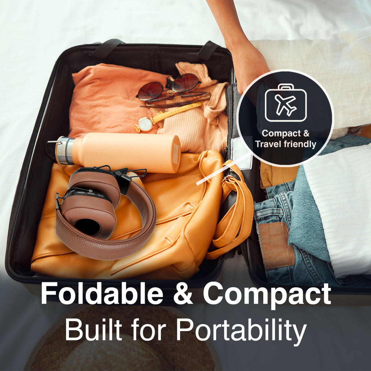 Soundtec Wireless On-Ear Headphones Brown