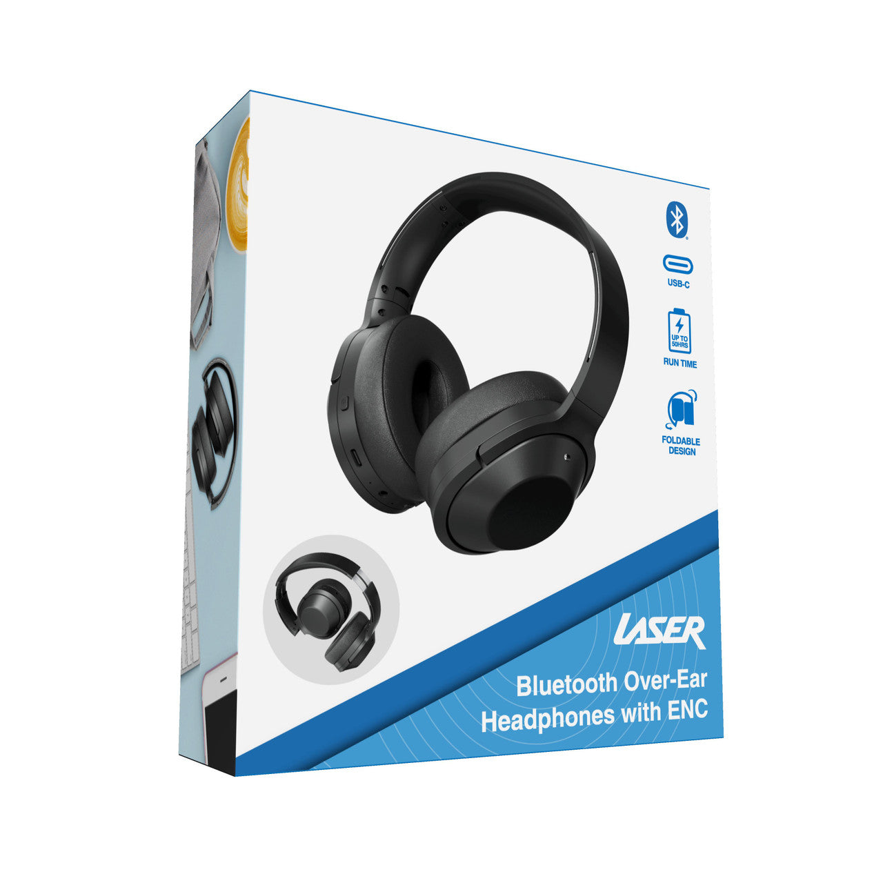 Laser Wireless ENC Headphones Black