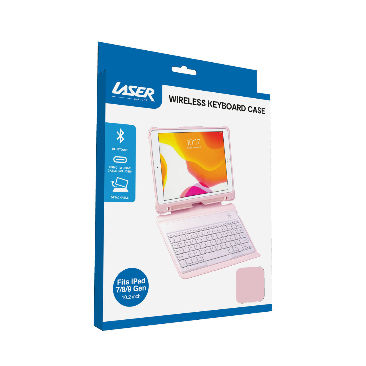 Laser iPad 10.2-inch Wireless Keyboard Case Pink