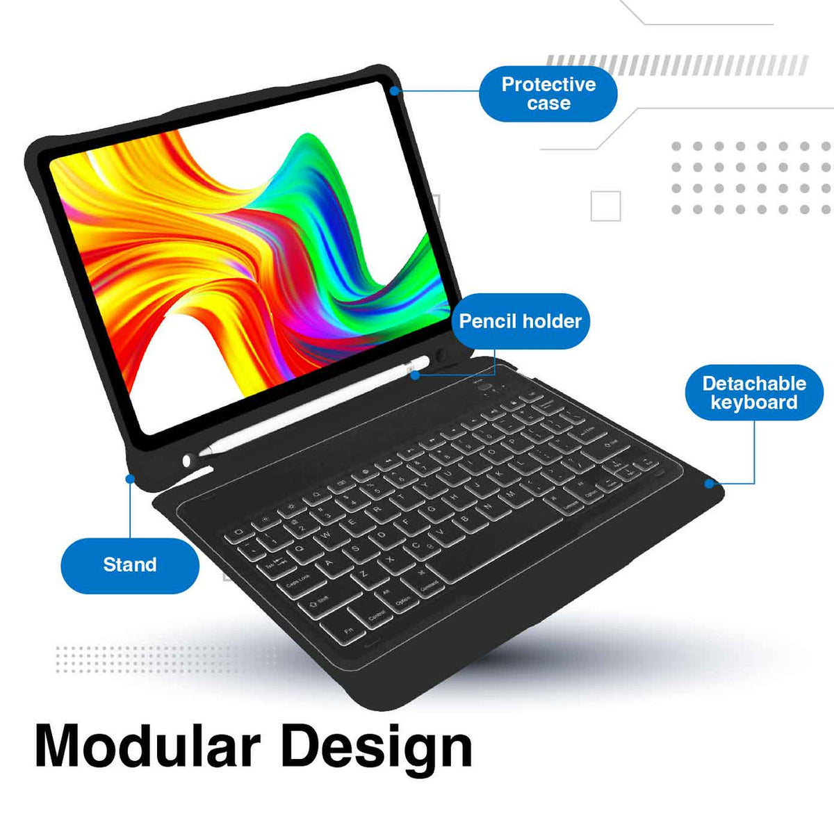 Laser iPad 10.9-inch Wireless Keyboard Case Black