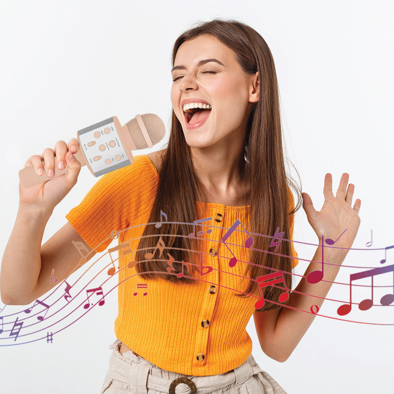 Laser Karaoke Microphone Transcendent Pink