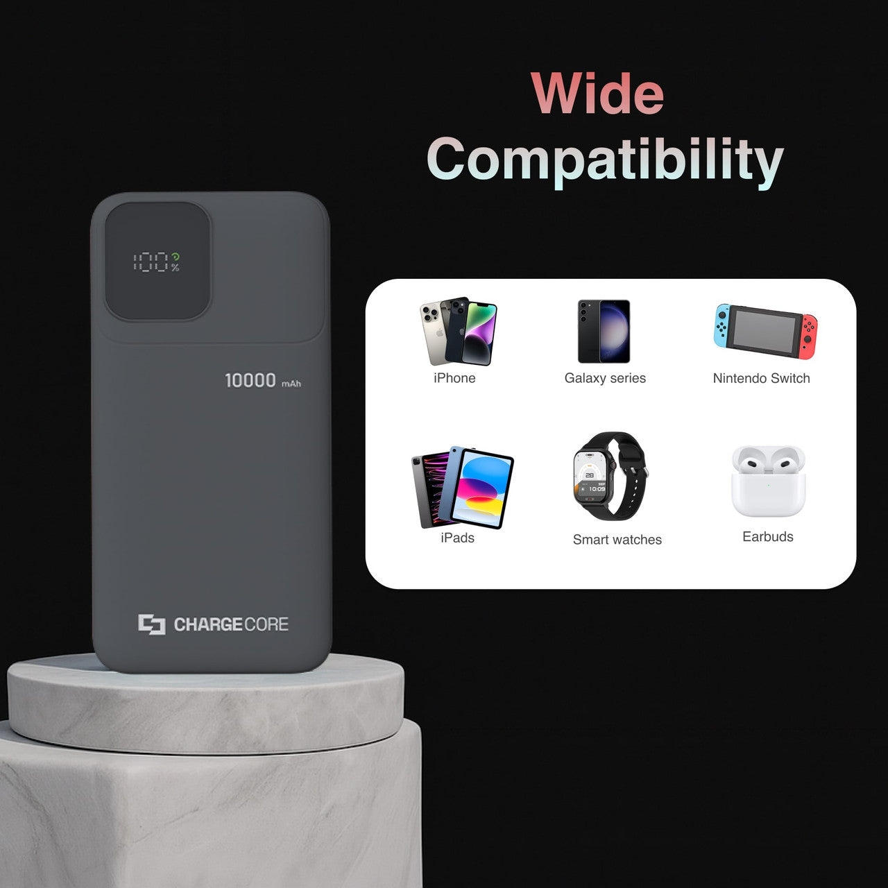 ChargeCore SafeCharge Max 10K - Black