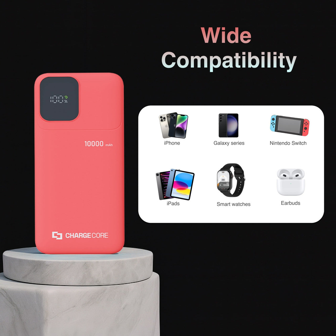 ChargeCore SafeCharge Max 10K - Sunset Coral