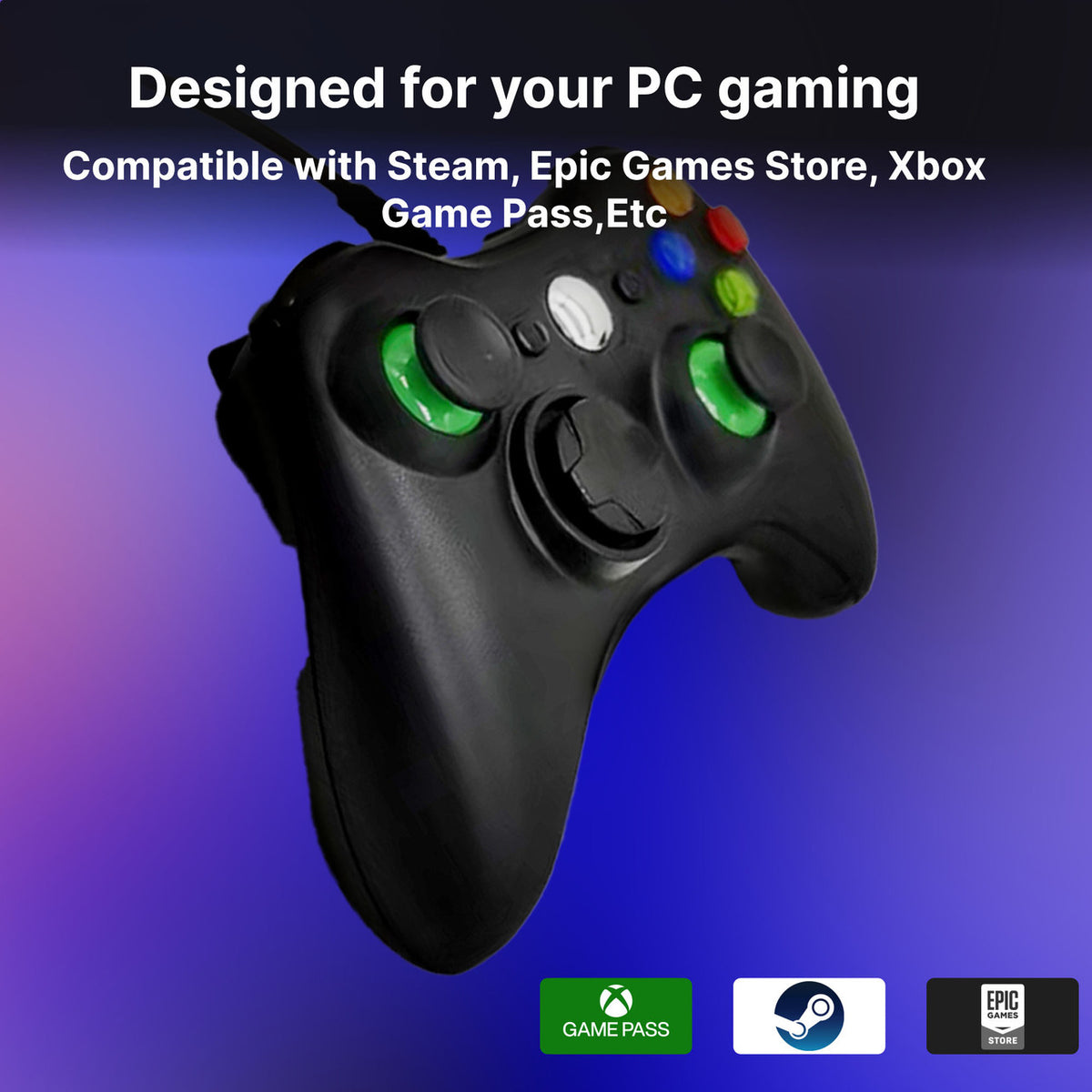 Laser Gaming Wired PC Controller - Black